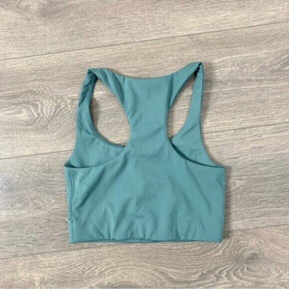 Girlfriend collective Paloma Sports Bra Sage green Racerback Full coverage - Picture 4 of 15